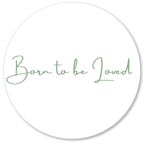 Muurcirkel Born to be Loved Oud Groen