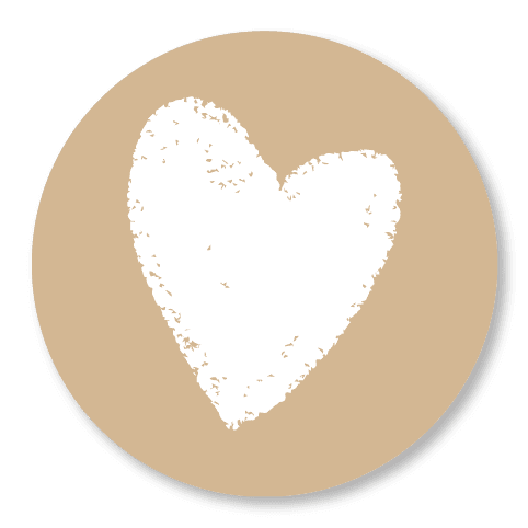 Muurcirkel Wit Hart Natural