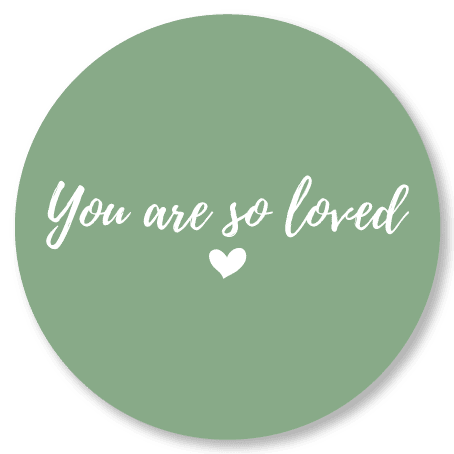 Muurcirkel You are so loved oud groen