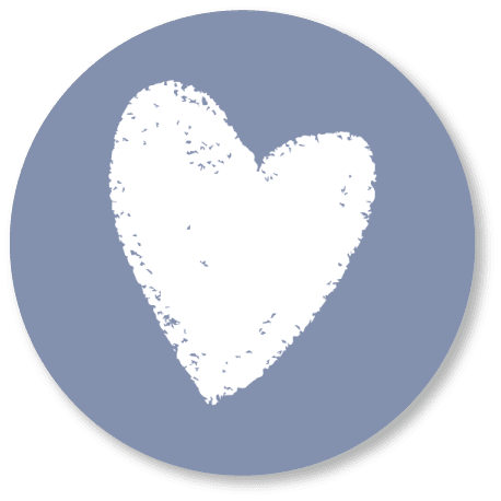Muurcirkel Wit Hart Blauw